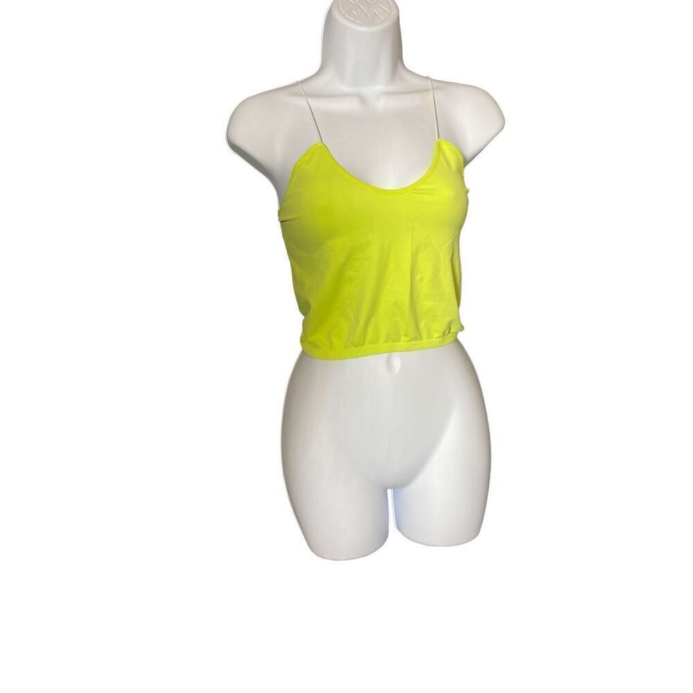 Intimately Free People Women's Spaghetti Strap Scoop Neck Yellow Crop Top Size M